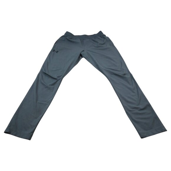 Under Armour Track Pants Mens Large Charcoal Gray Stretch Fitted Elastic Waist - Picture 1 of 8
